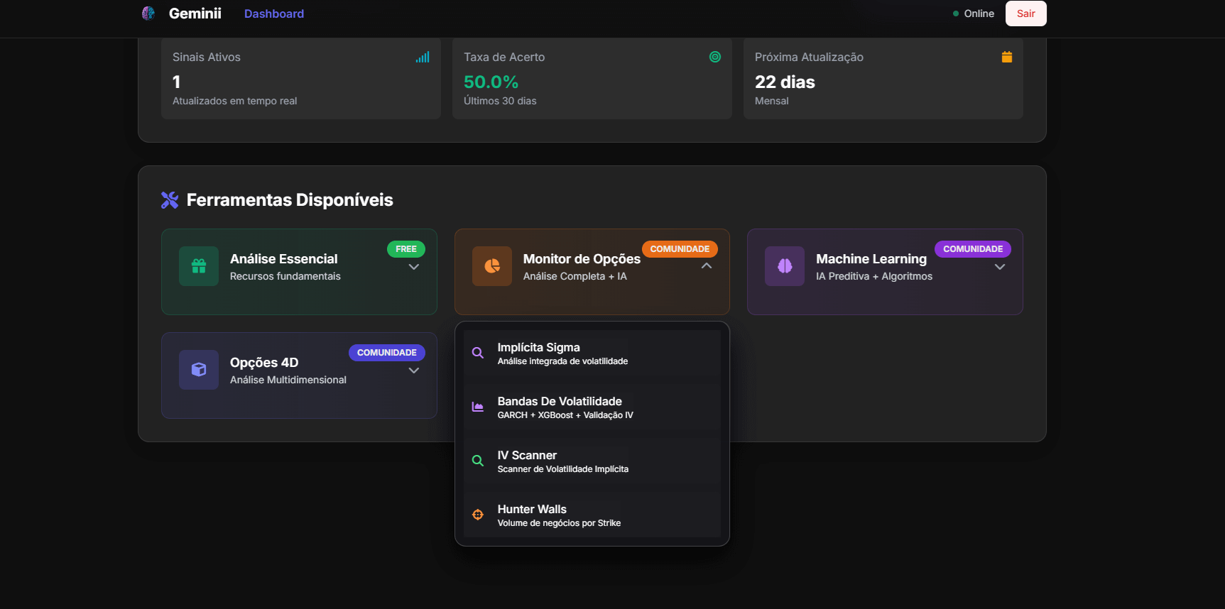 App Geminii - Interface Principal
